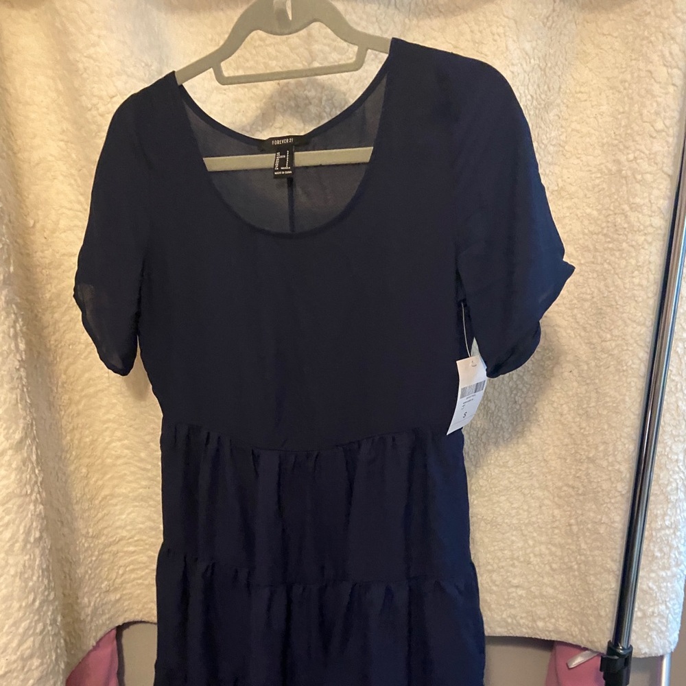 Forever 21 navy blue babydoll dress